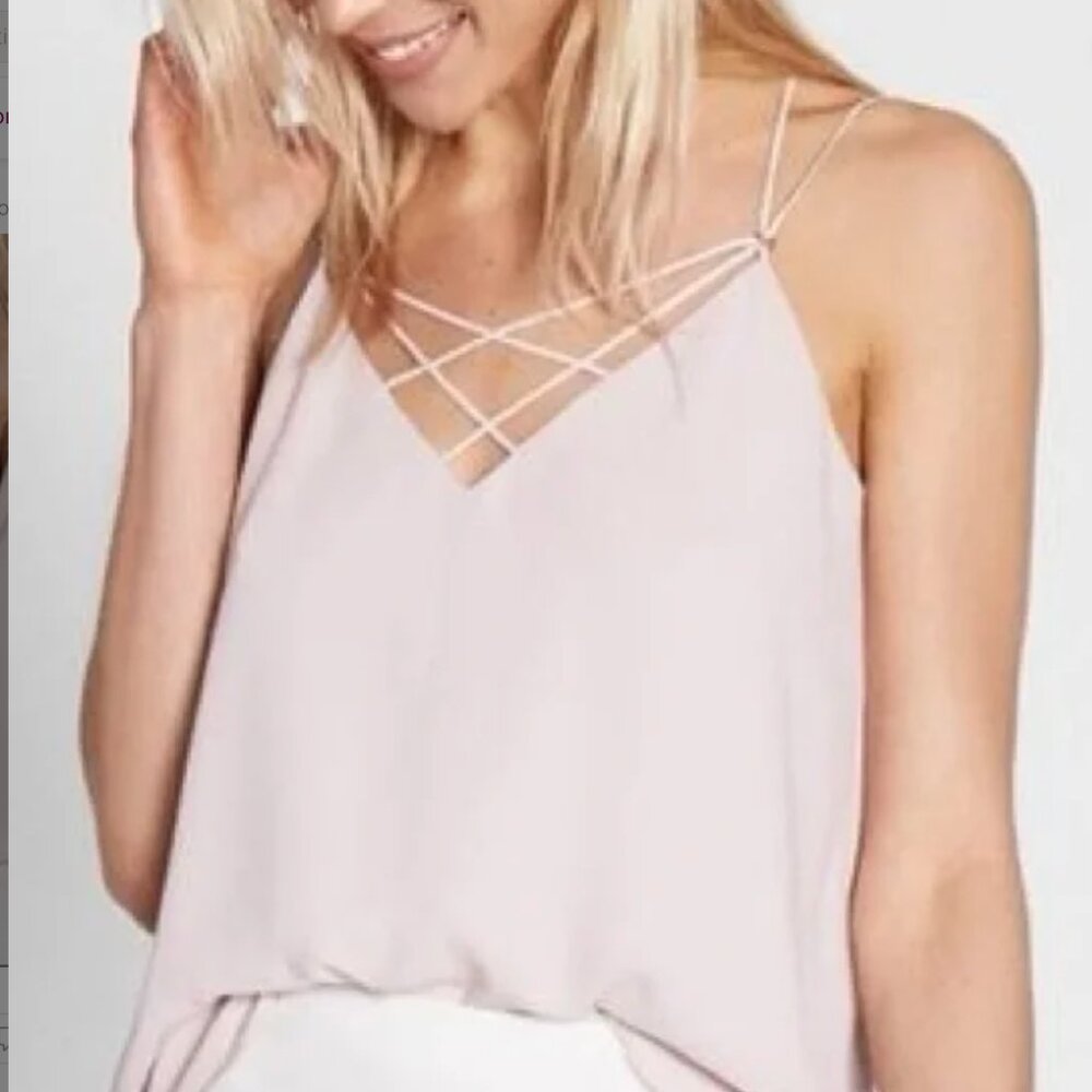Express Light Pink Strappy Camisole Tank Top Blouse - XS